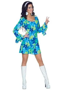 Underwraps 70s Wild Flower Dress Costume