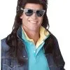 California Costume Collection 80s Brown Rock Mullet Wig -FUN COSTUMES Store 80s brown rock mullet wig