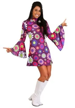 Fun Costumes Women's Adult Groovy Flower Power Costume -FUN COSTUMES Store adult groovy flower power costume alt 1