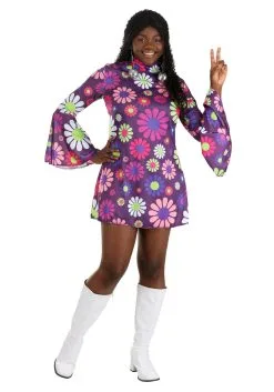 Fun Costumes Women's Adult Groovy Flower Power Costume -FUN COSTUMES Store adult groovy flower power costume alt 2