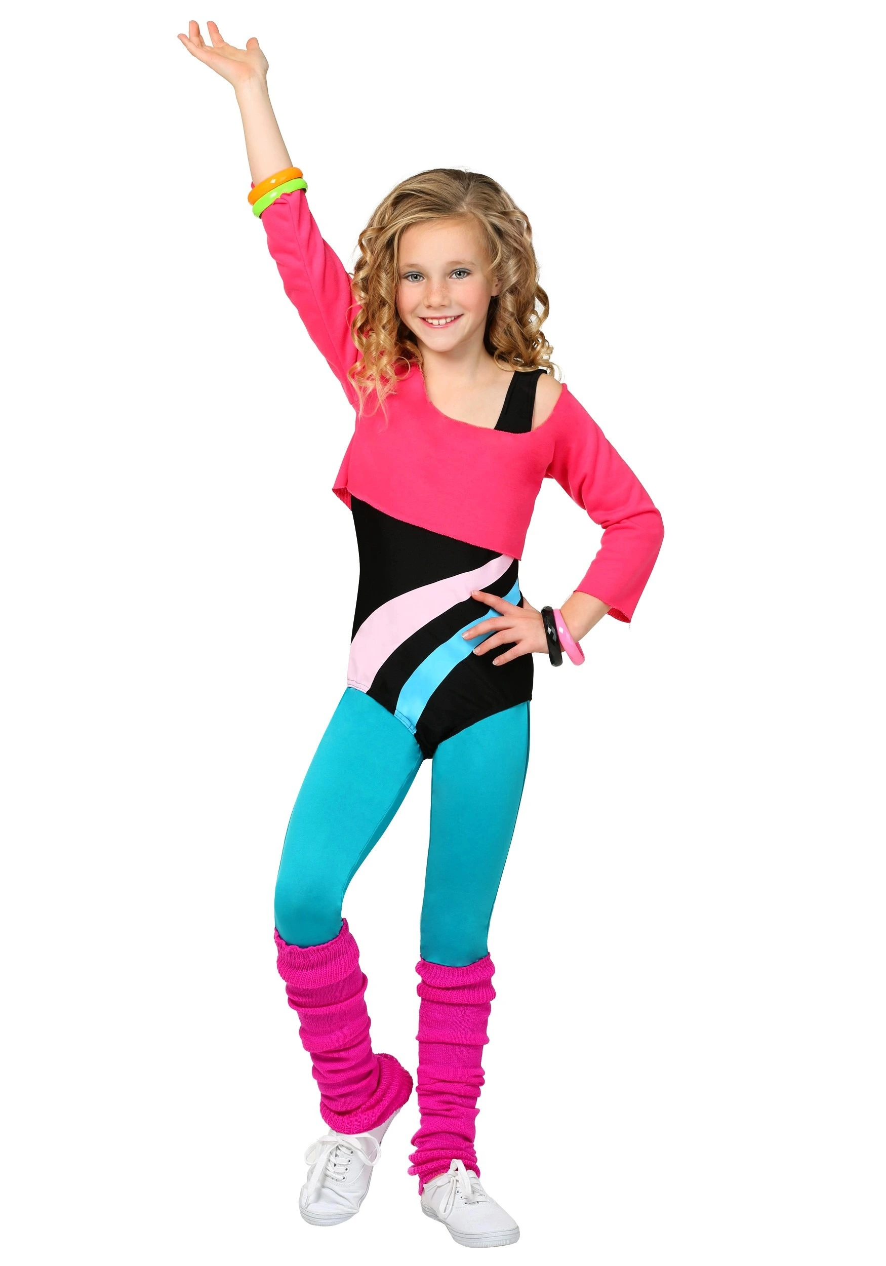 Fun Costumes 80's Workout Girl Costume For Kids 3 Fun Costumes 80's Workout Girl Costume For Kids