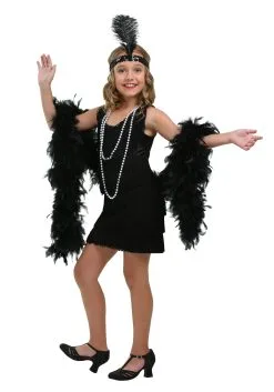 Fun Costumes Girl's Black Fringe Flapper Costume