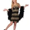 Fun Costumes Kid's Gold And Black Fringe Flapper Costume