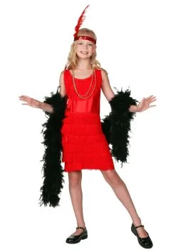 Fun Costumes Red Fringe Kid's Flapper Costume