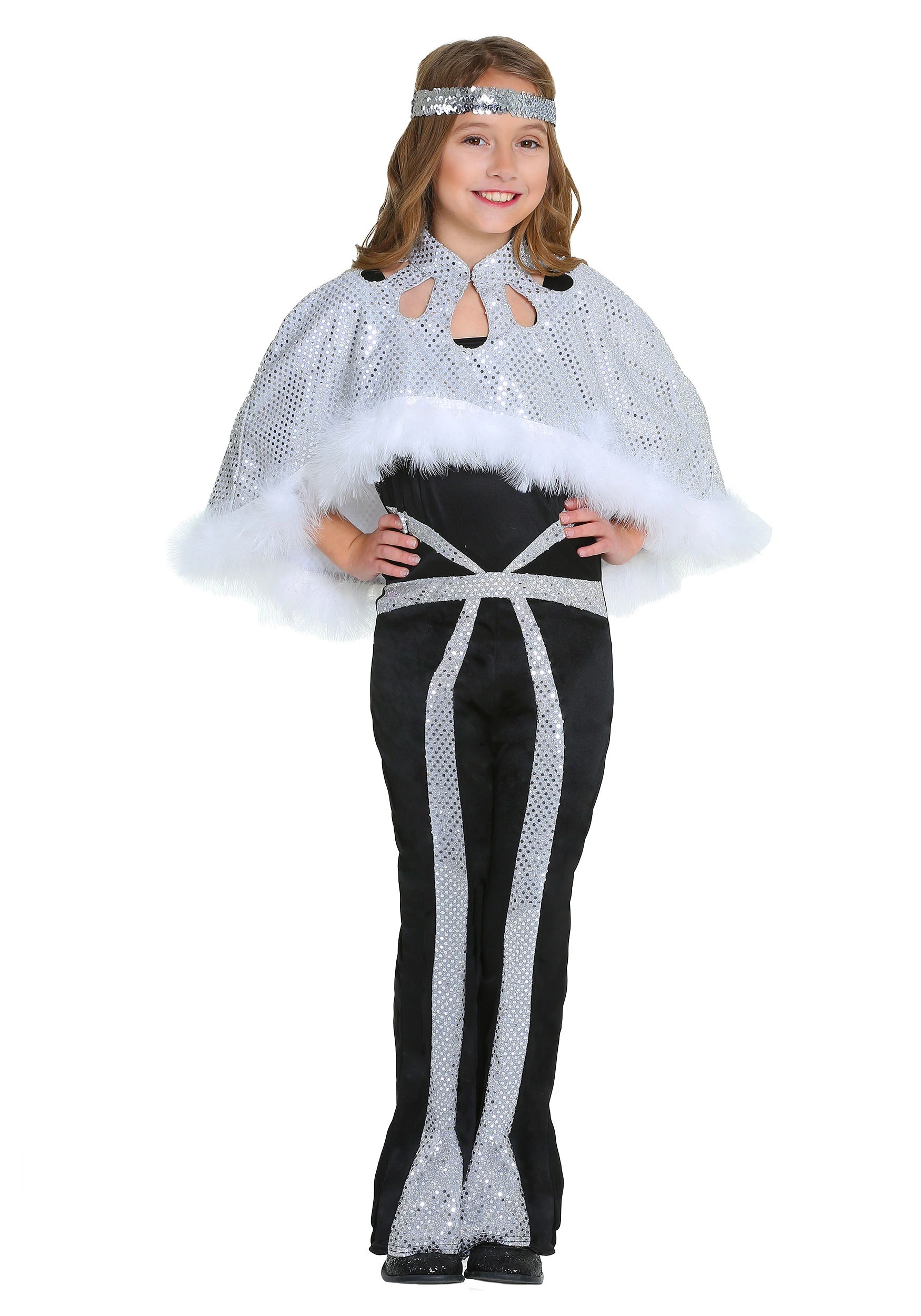 Fun Costumes Girls Dazzling Silver Disco Costume 3 Fun Costumes Girls Dazzling Silver Disco Costume