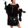 Fun Costumes Plus Size Black Flapper Costume For Women