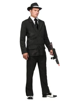Fun Costumes Deluxe Pin Stripe Gangster Costume Suit