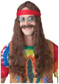 California Costume Collection Hippie Man Wig And Mustache