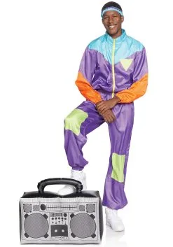 LEG AVENUE Awesome 80s Men's Track Suit Costume -FUN COSTUMES Store mens awesome 80s ski suit costume alt 2