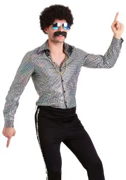 Fun Costumes Men's Plus Size Disco Ball Shirt