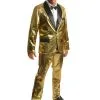 Charades Men's Gold Disco Ball Tuxedo Costume -FUN COSTUMES Store mens gold disco ball tuxedo costume
