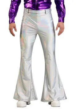 Fun Costumes Men's Holographic Plus Size Disco Pants