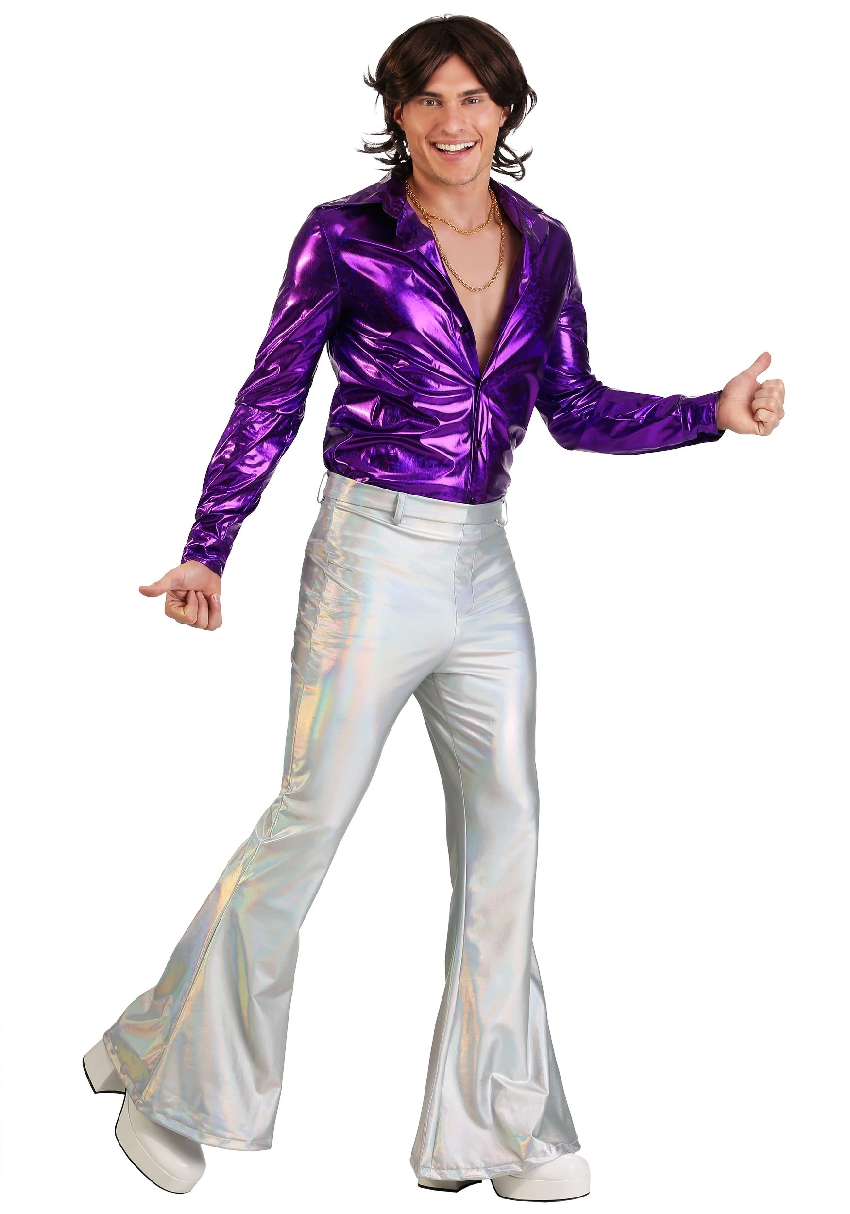 Fun Costumes Men's Holographic Plus Size Disco Pants 5 Fun Costumes Men's Holographic Plus Size Disco Pants - Image 3