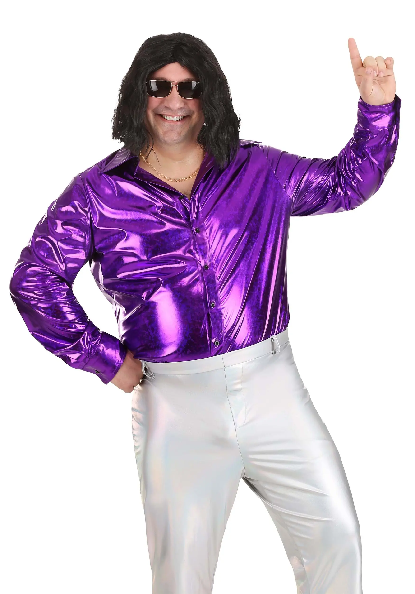 Fun Costumes Plus Size Shattered Glass Disco Shirt For Men 5 Fun Costumes Plus Size Shattered Glass Disco Shirt For Men - Image 3