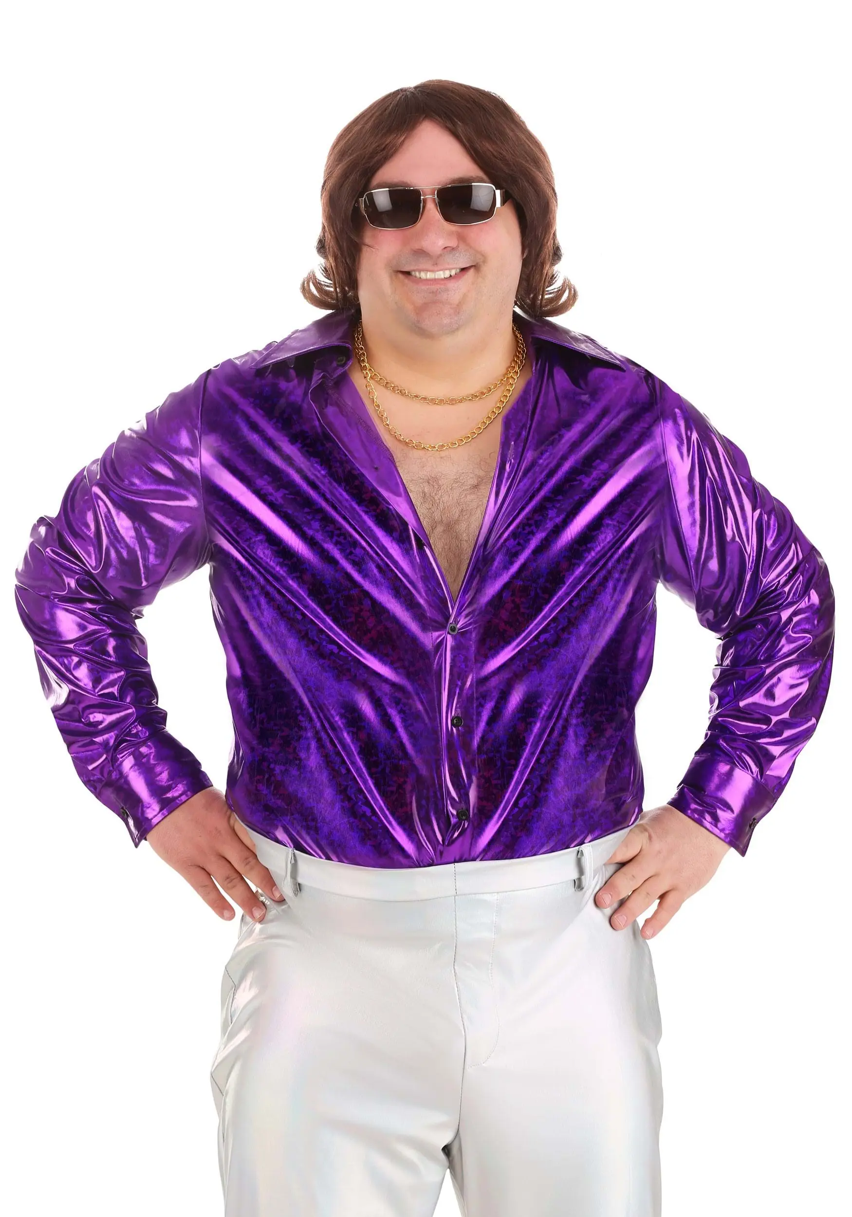 Fun Costumes Plus Size Shattered Glass Disco Shirt For Men 3 Fun Costumes Plus Size Shattered Glass Disco Shirt For Men