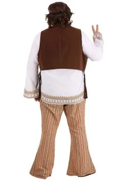 Fun Costumes Woodstock Hippie Plus Size Costume For Men -FUN COSTUMES Store mens plus size woodstock hippie costume alt 1