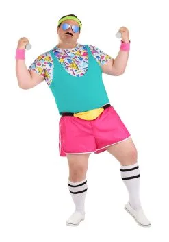 Fun Costumes Plus Size Work It Out 80s Costume For Men