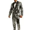 Charades Men's Silver Disco Ball Tuxedo Costume -FUN COSTUMES Store mens silver disco ball tuxedo costume