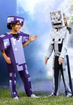 Disguise Limited Kid's Minecraft Enchanted Armor Deluxe Kid's Costume -FUN COSTUMES Store minecraft enchanted diamond armor deluxe child cos alt 2