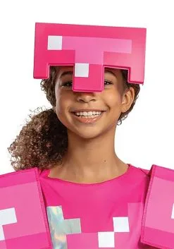Disguise Girl's Minecraft Classic Pink Armor Costume -FUN COSTUMES Store minecraft girls classic pink armor costume alt 3