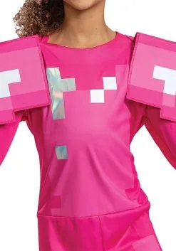 Disguise Girl's Minecraft Classic Pink Armor Costume -FUN COSTUMES Store minecraft girls classic pink armor costume alt 4