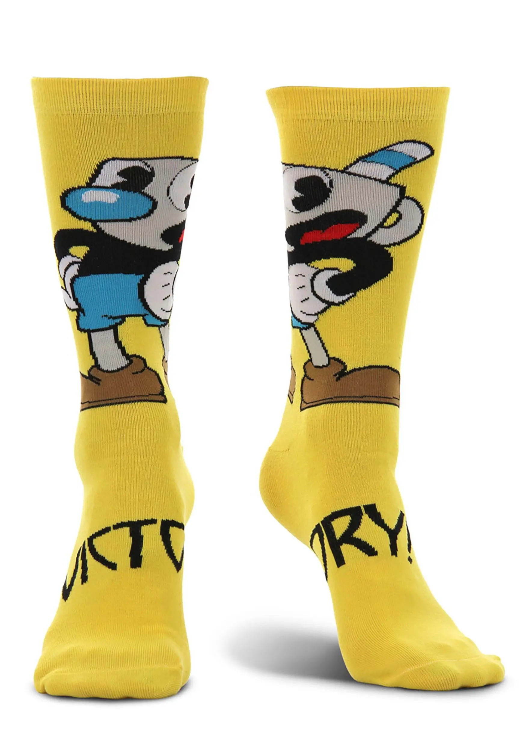 Elope Cuphead Mugman Victory! Crew Socks 6 Elope Cuphead Mugman Victory! Crew Socks - Image 4