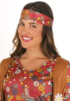 Fun World Peace & Love Hippie Adult Costume -FUN COSTUMES Store peace love hippie womens costume 1