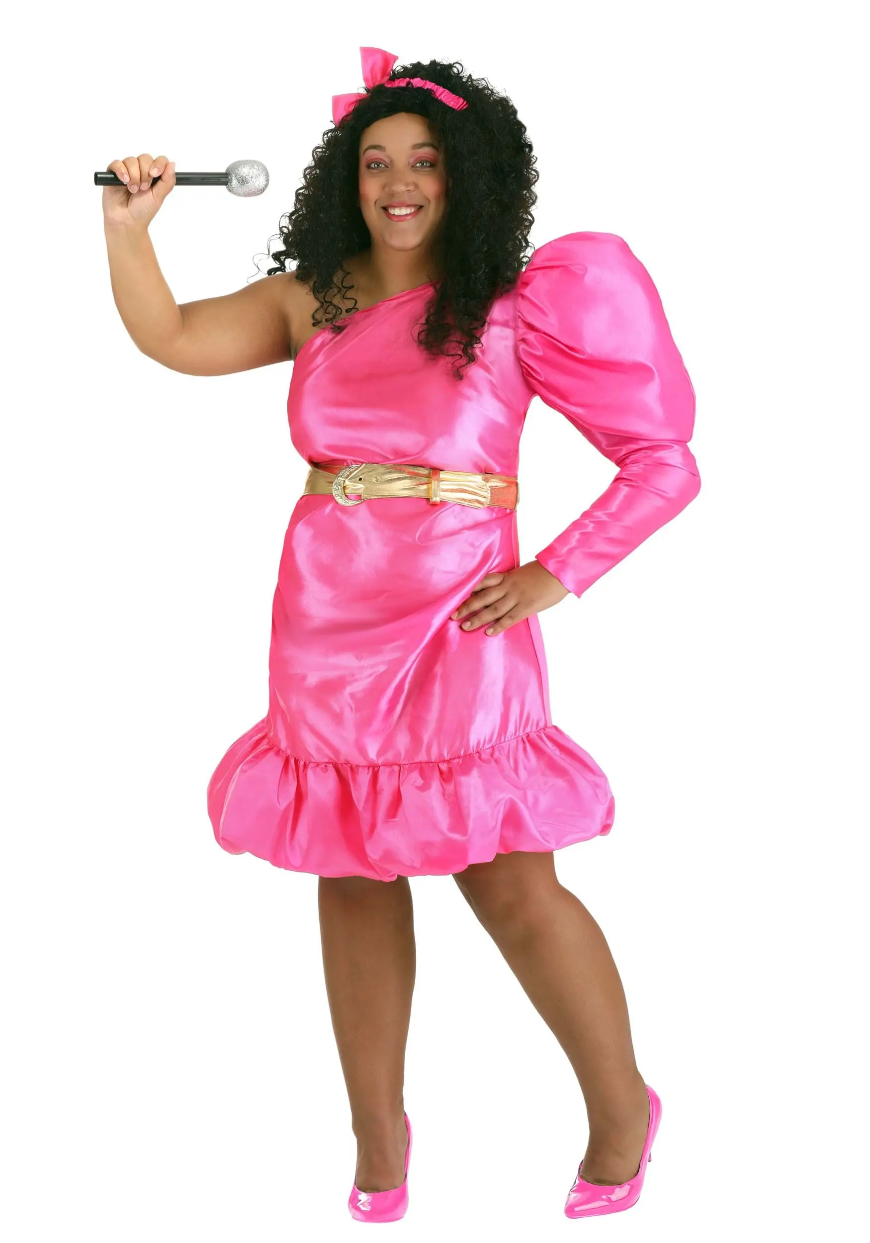 Fun Costumes Women's 80s Pink Pop Star Plus Size Costume 3 Fun Costumes Women's 80s Pink Pop Star Plus Size Costume