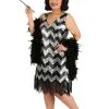 Fun Costumes Plus Size Fringe Silver And Black Flapper Dress -FUN COSTUMES Store plus size fringe silver and black flapper dress