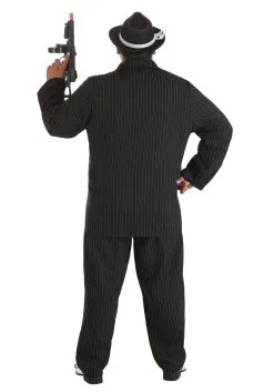 Fun Costumes Deluxe Plus Size Gangster Costume -FUN COSTUMES Store plus size pinstripe gangster suit costume alt 2