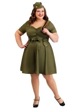Fun Costumes Women's Plus Size Vintage Combat Cutie