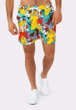 Opposuits Pokémon Pika Pikachu Swimsuit & Shirt For Men -FUN COSTUMES Store pokemon mens pika pikachu swimsuit shirt alt 3