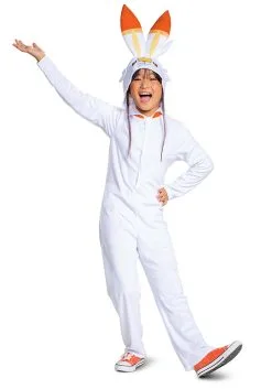 Disguise Kid's Pokémon Scorbunny Hooded Jumpsuit Classic Costume -FUN COSTUMES Store pokemon scorbunny hooded jumpsuit classic costume alt 2