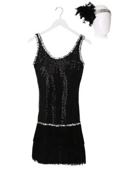 Fun Costumes Sequin & Fringe Black Flapper Dress Costume 7 Fun Costumes Sequin & Fringe Black Flapper Dress Costume -FUN COSTUMES Store sequin fringe black flapper dress4
