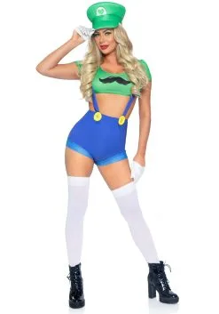 LEG AVENUE Sexy Piece Green Gamer Babe Costume For Women -FUN COSTUMES Store sexy piece green gamer babe womens costume alt 2