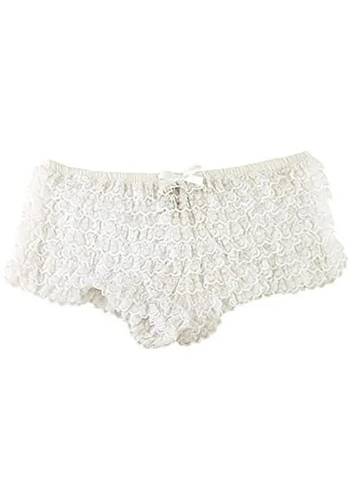LEG AVENUE White Ruffle Tanga Sexy Panties -FUN COSTUMES Store sexy white ruffle tanga panties