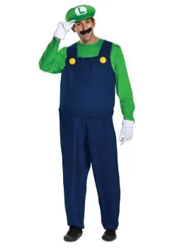 Disguise Super Mario Brothers Men's Luigi Deluxe Costume