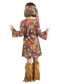 Fun World Toddler Peace & Love Hippie Girl's Costume -FUN COSTUMES Store toddler peace love hippie costume alt 1