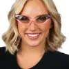 Elope Pink/Clear Vintage Cat Eyes Glasses -FUN COSTUMES Store vintage cat eyes glasses pink clear update