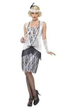 Smiffys Women's 1920s Silver Flapper Costume