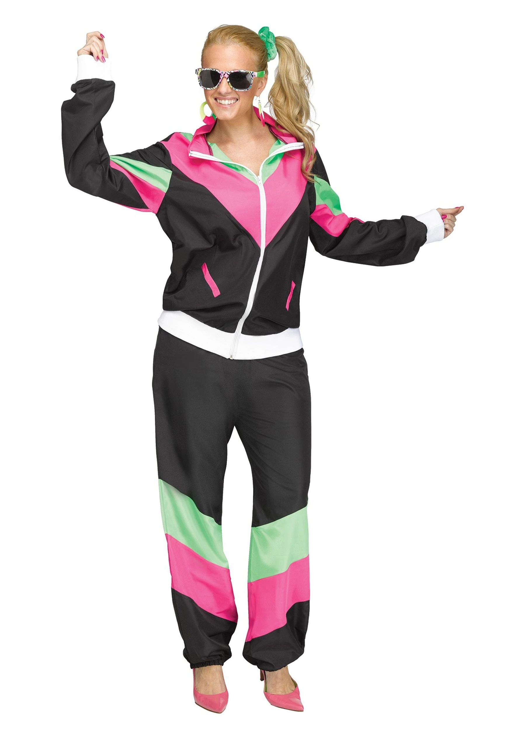 Fun World Women's 80's Track Suit Costume 3 Fun World Women's 80's Track Suit Costume