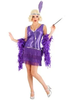 Fun Costumes Womens Amethyst Purple Flapper Costume