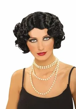 Forum Novelties, Inc Black Flapper Wig With Marcelled Waves