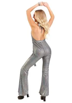 Fun Costumes Women's Silver Disco Dazzler Costume -FUN COSTUMES Store womens disco dazzler costume back