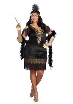 Dreamgirl Ladies Plus Size Swanky Flapper Costume