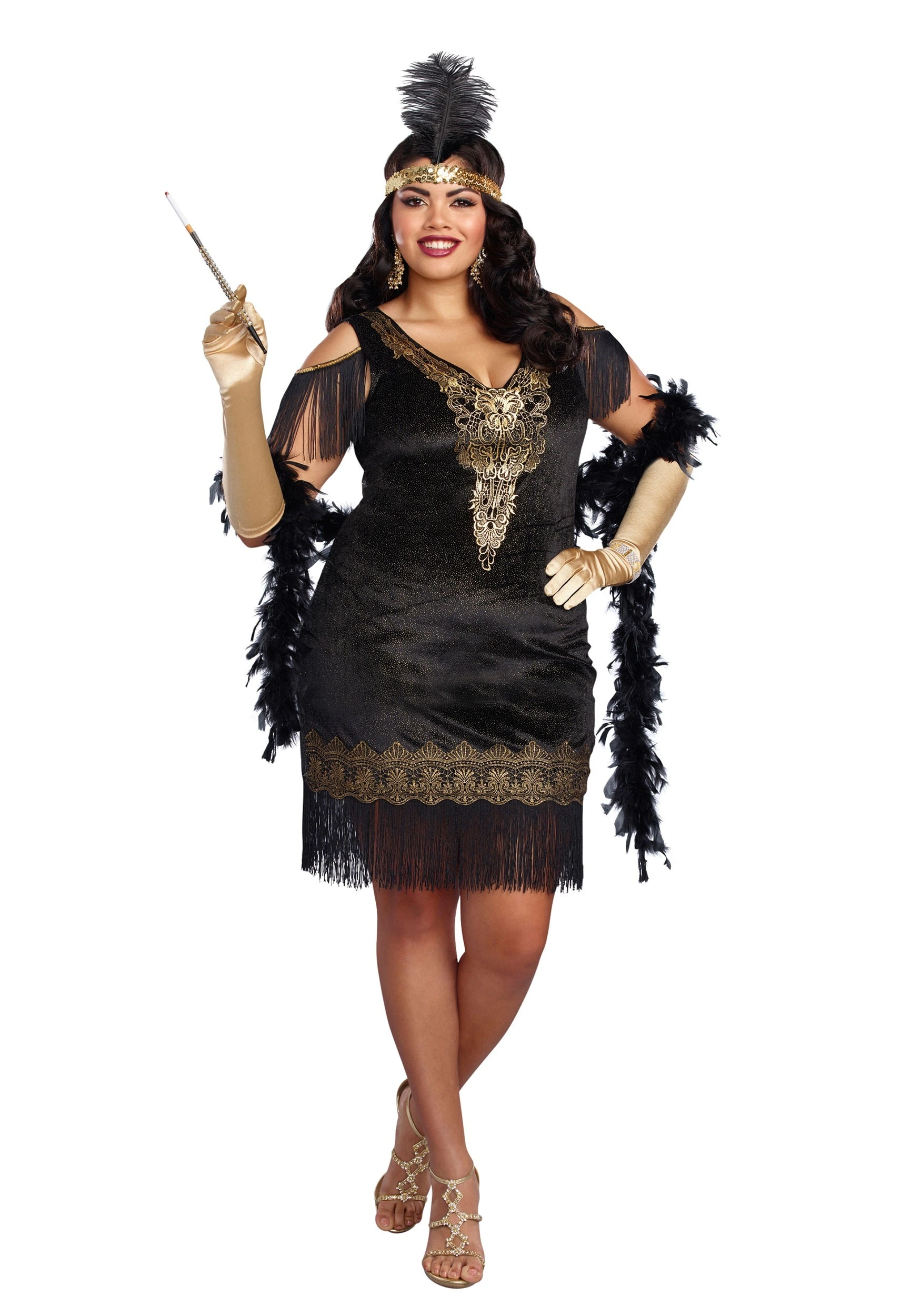 Dreamgirl Ladies Plus Size Swanky Flapper Costume 3 Dreamgirl Ladies Plus Size Swanky Flapper Costume