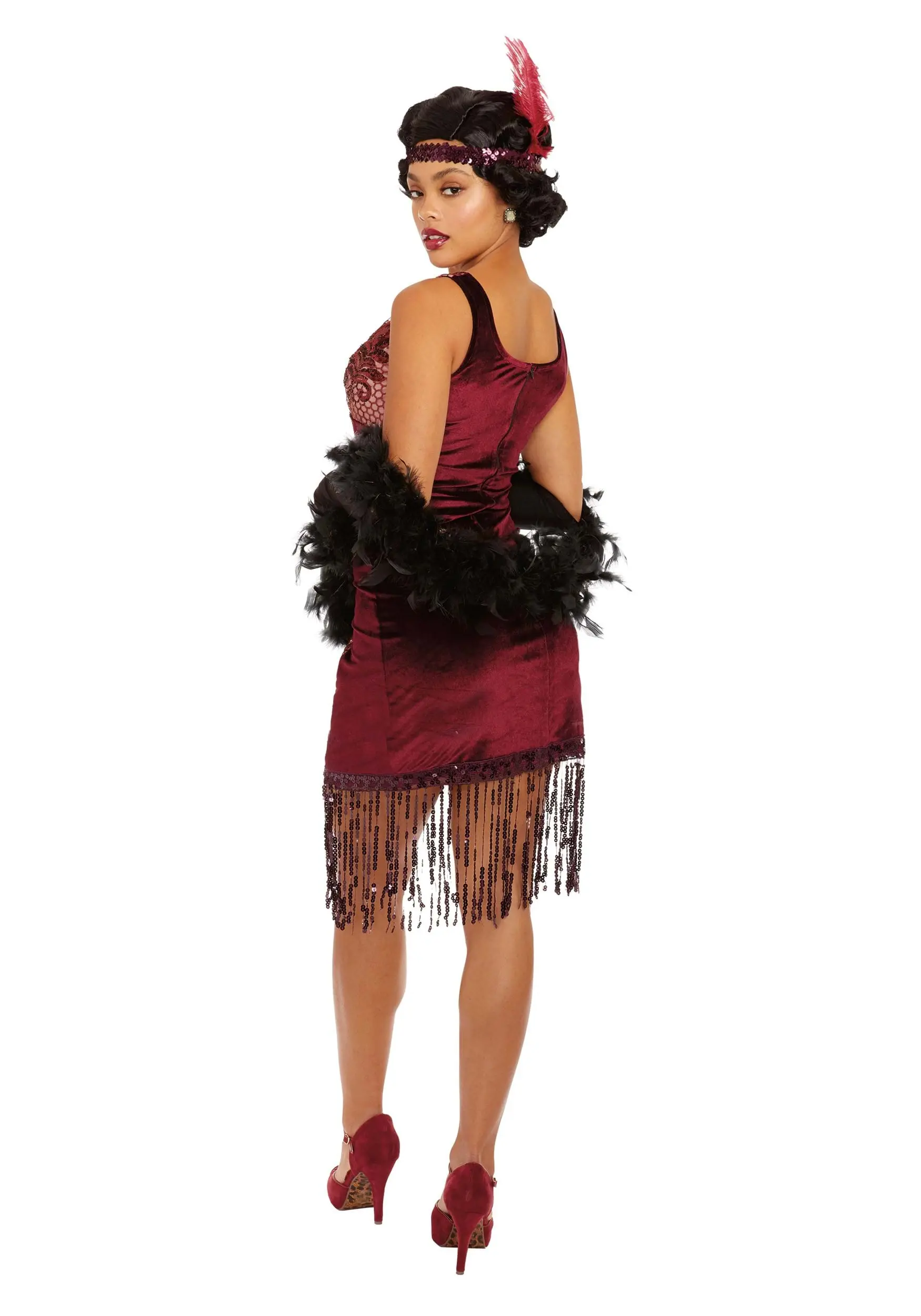 Dreamgirl Red Va-Va Voom Flapper Adult Women's Costume 4 Dreamgirl Red Va-Va Voom Flapper Adult Women's Costume - Image 2