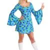 Fun Costumes Women's Wild Flower 70s Disco Dress Costume -FUN COSTUMES Store womens wild flower dress costume 70s